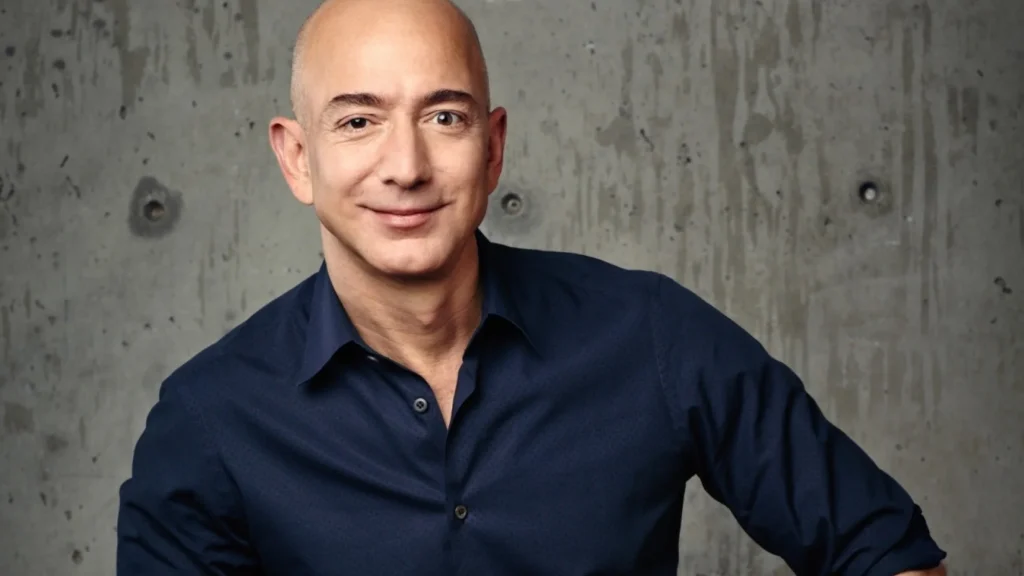 Jeff Bezos speaking at an Amazon corporate event